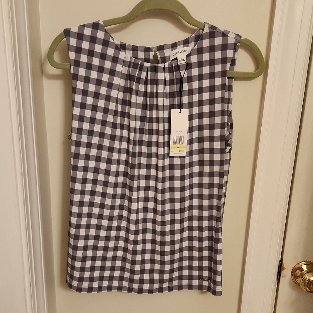 Calvin Klein Women's Checkered Sleeveless Top